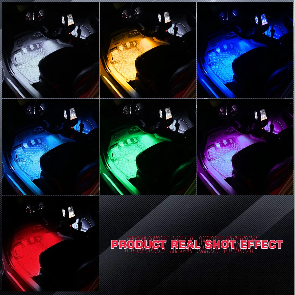 1pcs Auto Indoor Footwell Lights Foot Nest Bulbs White Pink Red Lamp For Toyota Rav4 Camry Yizhi Reiz