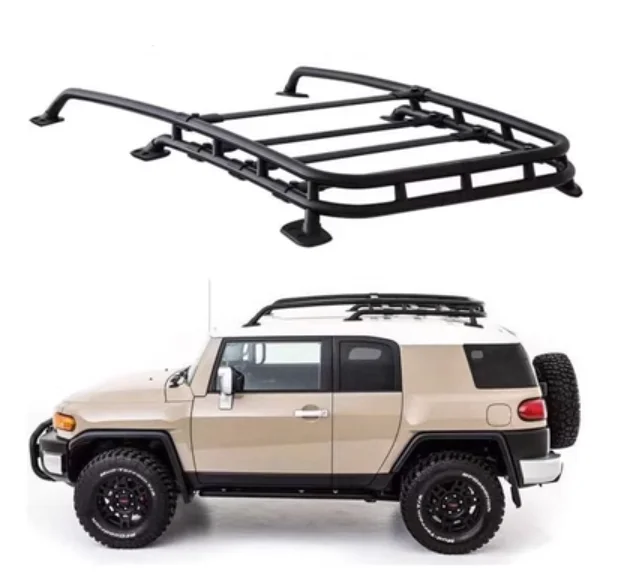 Per Toyota FJ Cruiser 2007-2017 + portapacchi per auto in lega di alluminio portapacchi da viaggio a tetto piatto