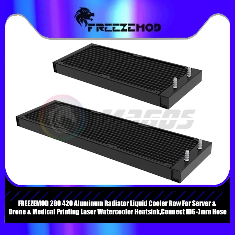 

280 420 Aluminum Radiator Liquid Cooler Row For Server &Drone & Medical Printing Laser Watercooler Heatsink,Connect ID6-7mm Hose