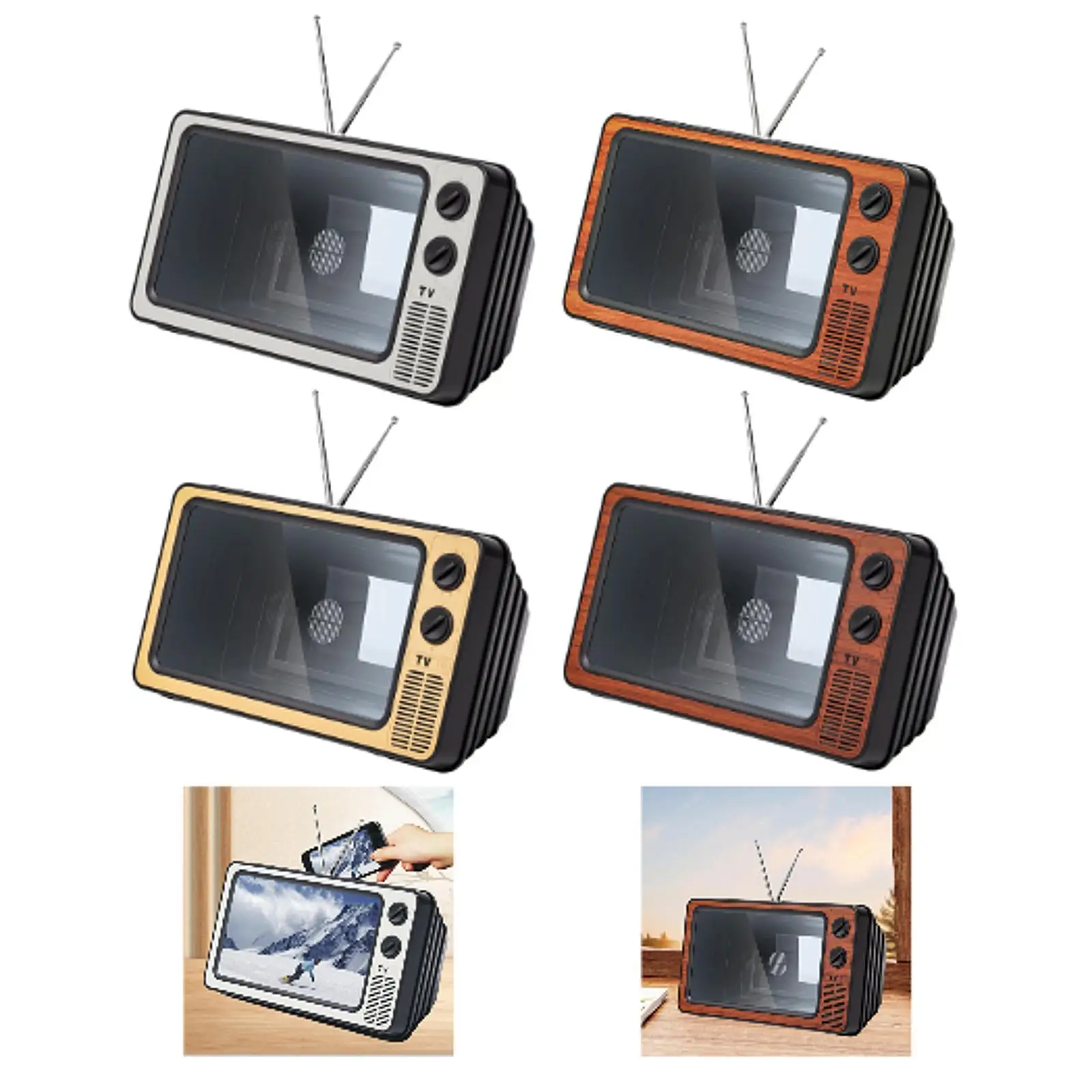 

11" Retro TV Amplifier Retro TV Phone Magnifying Retro 3D Phone Screen Magnifying Magnifying Enlarger for Games Any Smartphone