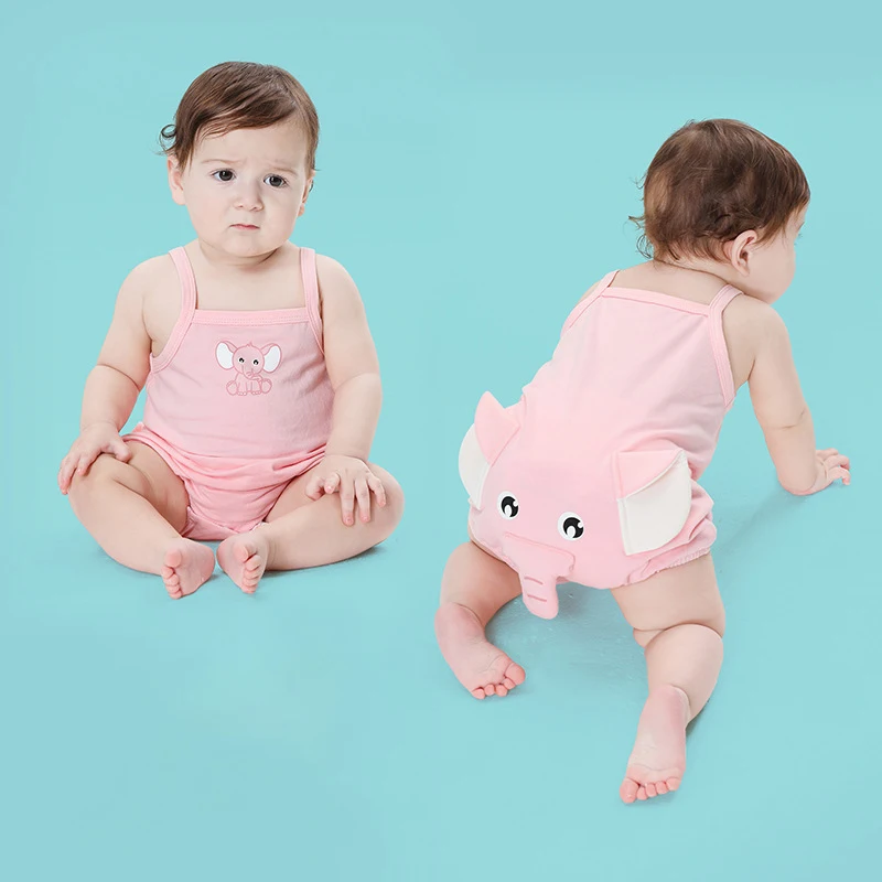 

Funny Elephant Newborn Baby Clothes Boy Girl Bodysuits ropa de bebe Sling Cotton Baby Romper Korean Baby Outfits Jumpsuits