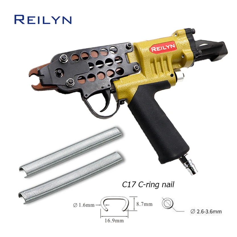 

Pneumatic C-ring Nailer SC760C-I2 C-type Stapler Fence Nailing Machine for Making Bird Cage Pet Cage Tool