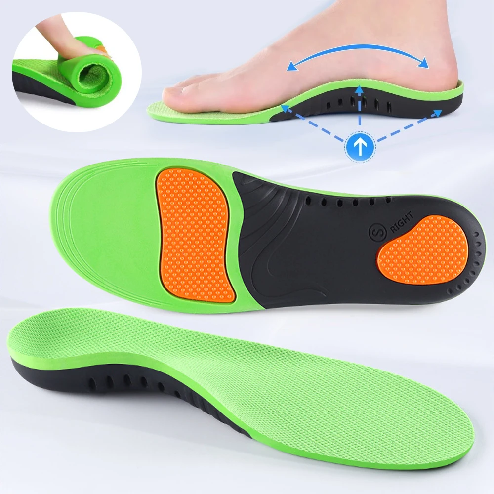 2Pcs High Arch Support Insoles for Flat Feet Orthotic Insert Work Boot Heel Pain Relief Shoe Insole Absorb Shock with Every Step