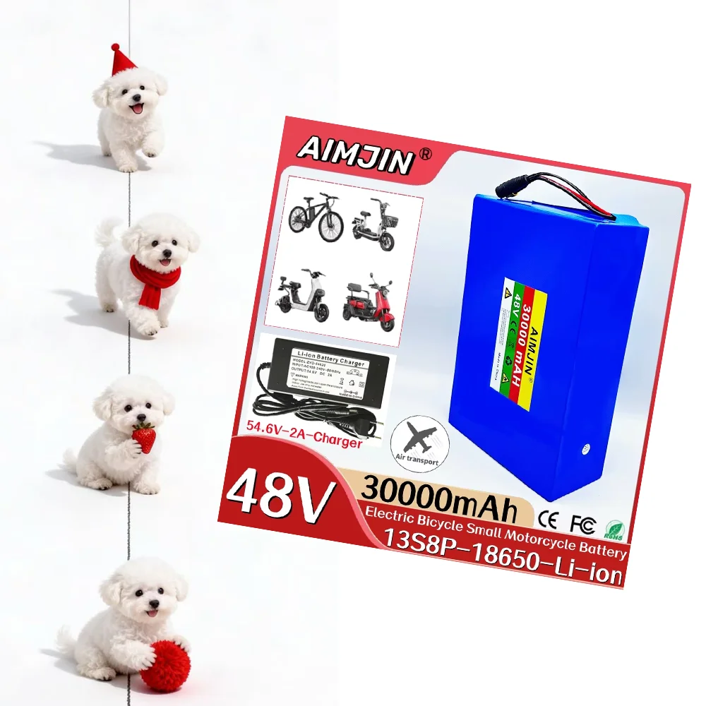 () . for electric scooters, mountain bikes 250-1500W built-in BMS+54.6V2A charger 13S8P 18650 100% New 48V 30Ah lithium battery