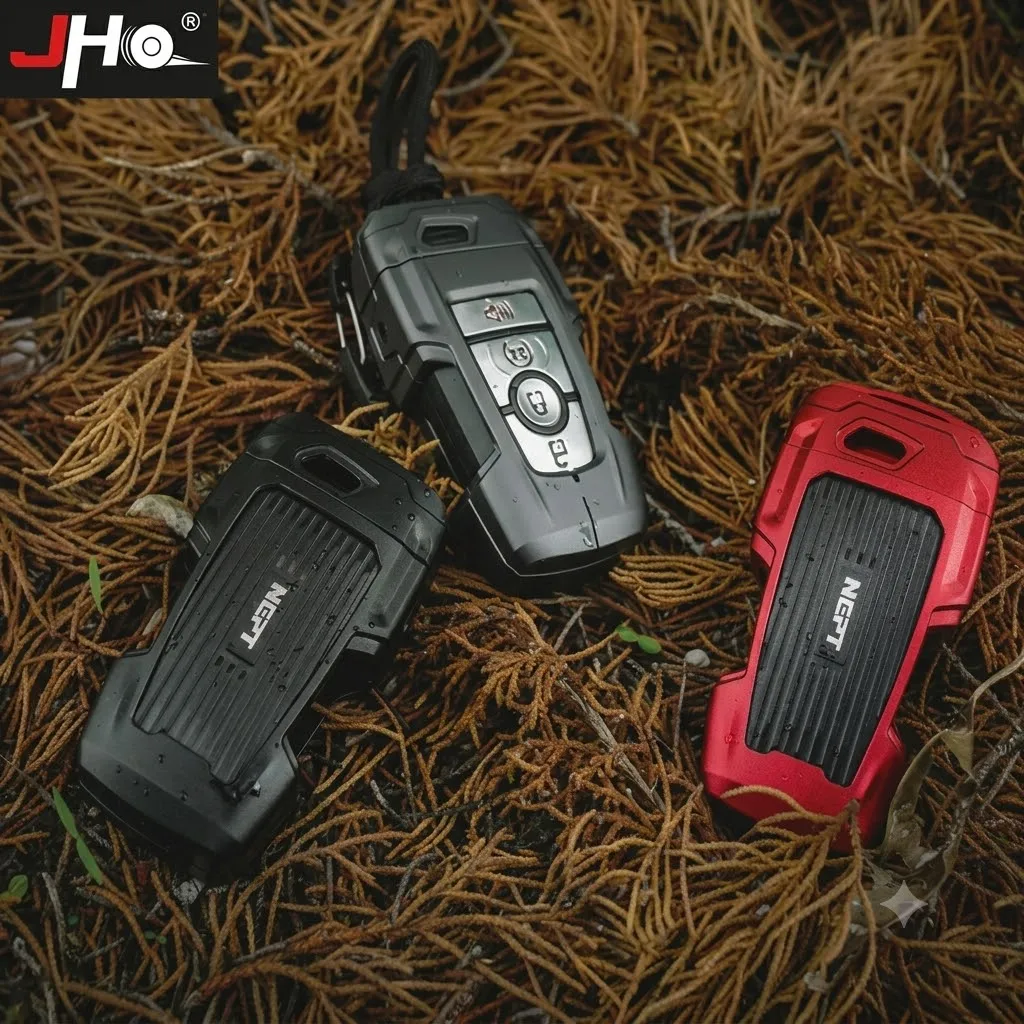 JHO Metal Key Fob Cover Case Shell Accessories Fit for Ford Bronco 2022-2026 Badlands Wildtrak 2.3T 2.7T 3.0T