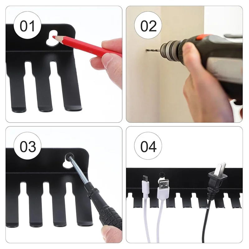

A20F-Music Cable Organizer With 19 Cable Slots, Wall Mountable Cable Hanger(2 Pieces), Hanging Cable Organizer, Cable Rack