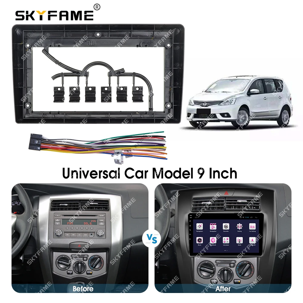 Универсальная рамка SKYFAME 2DIN, кабель, панель-адаптер для 9-дюймового автомобиля, Android, большой экран, радио, аудио ободок
