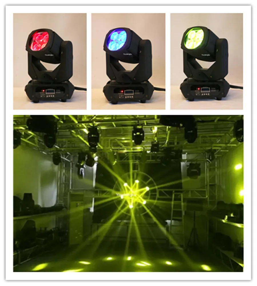 

6 шт. dj lyre beam head movil dmx led 4x25 Вт rgbw Вращающаяся головка Dj Свадьба диско фотосессия Развлекательное Оборудование