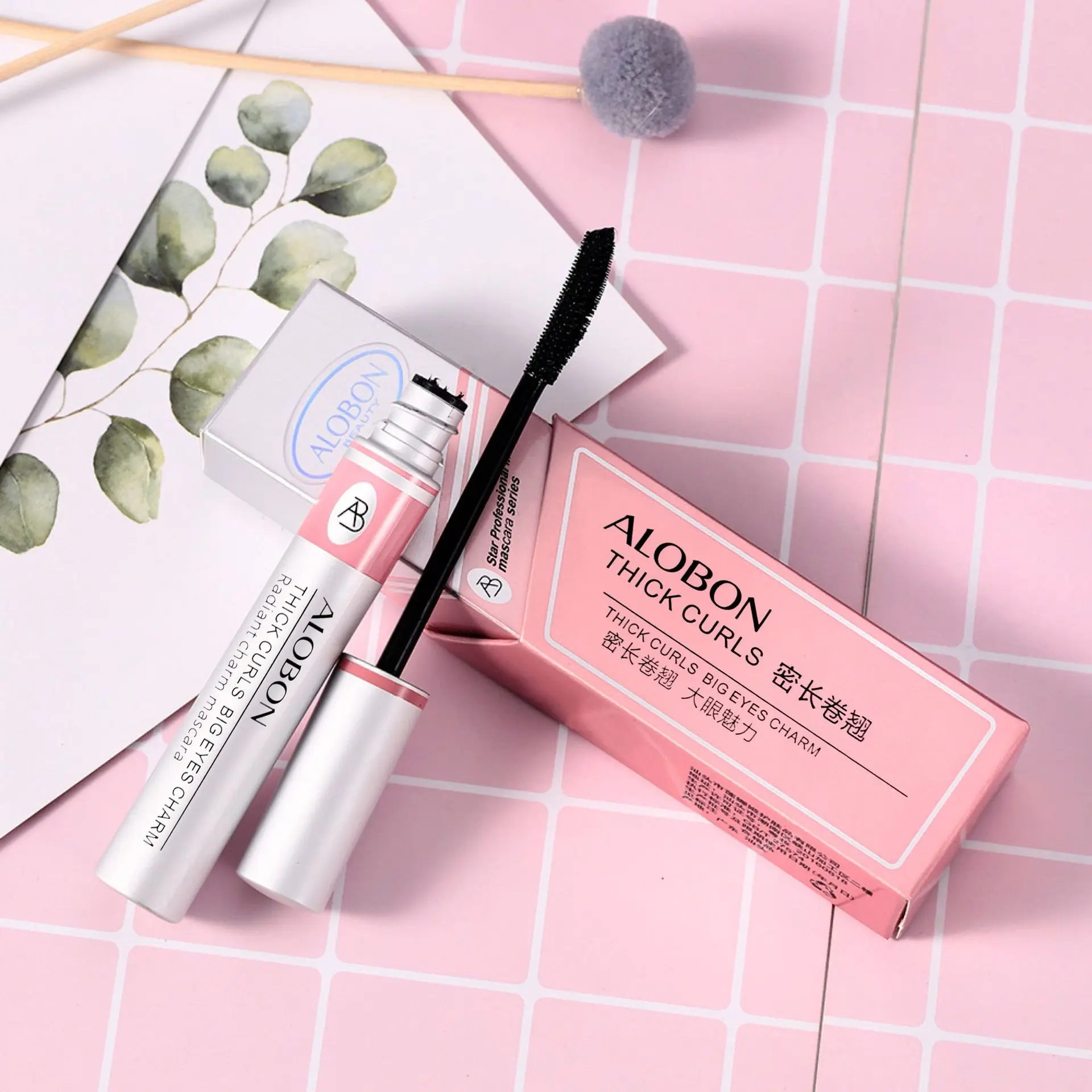 Silk Fiber Matte Mascara Makeup Ultra-Fine Brush Lengthens Mascara for Eyelash Extension Black Lengthening Eye Lashes Cosmetic