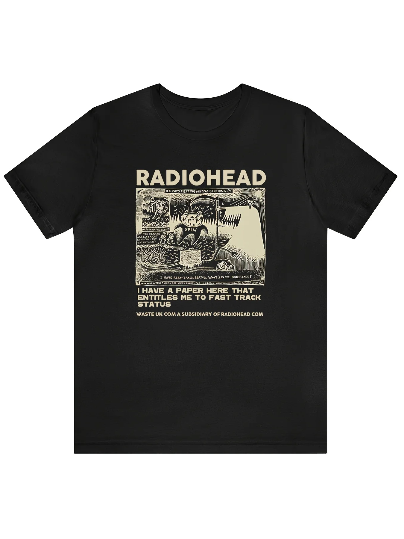

[Vintage Rock Band] Men's Radiohead Vintage Rock Band Graphic T-Shirt| Round Neck Short Sleeve Tee for Summer Outdoor Activities