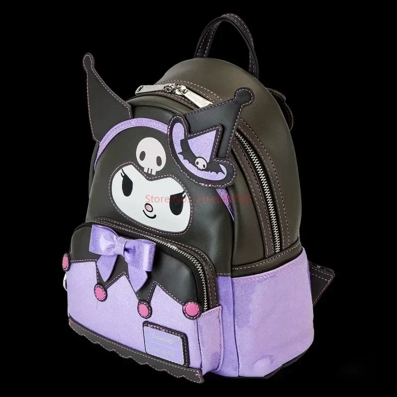 New Sanrio Loungefly Series Purple Kuromi My Melody Backpack Pu Material Mini Creative Casual Backpack Girl\'S Favorite Gifts