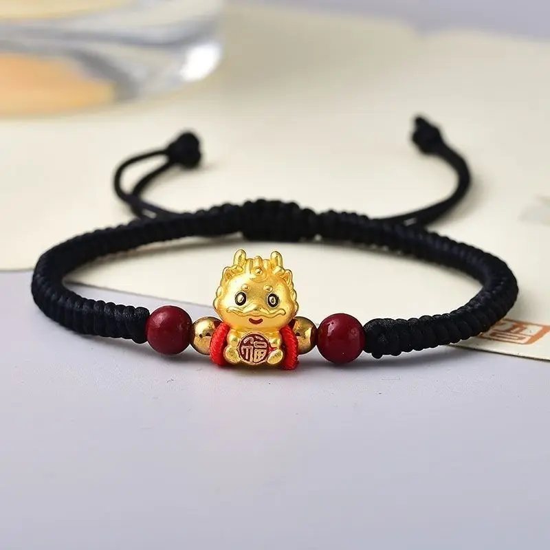 Bracelet Année du Dragon pour Homme et Femme, Corde à Main du Dragon localité Wufu, Longue Corde Rouge du Zodiaque, Tissage, Cadeaux du Nouvel An