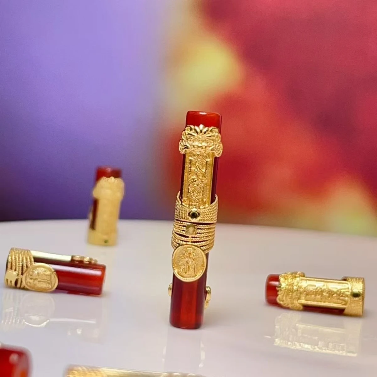 

5Pcs Natural Stone Dzi Beads Gold Plated Loose Spacer Beads for Women Jewelry Making DIY Earring Necklace Accessories