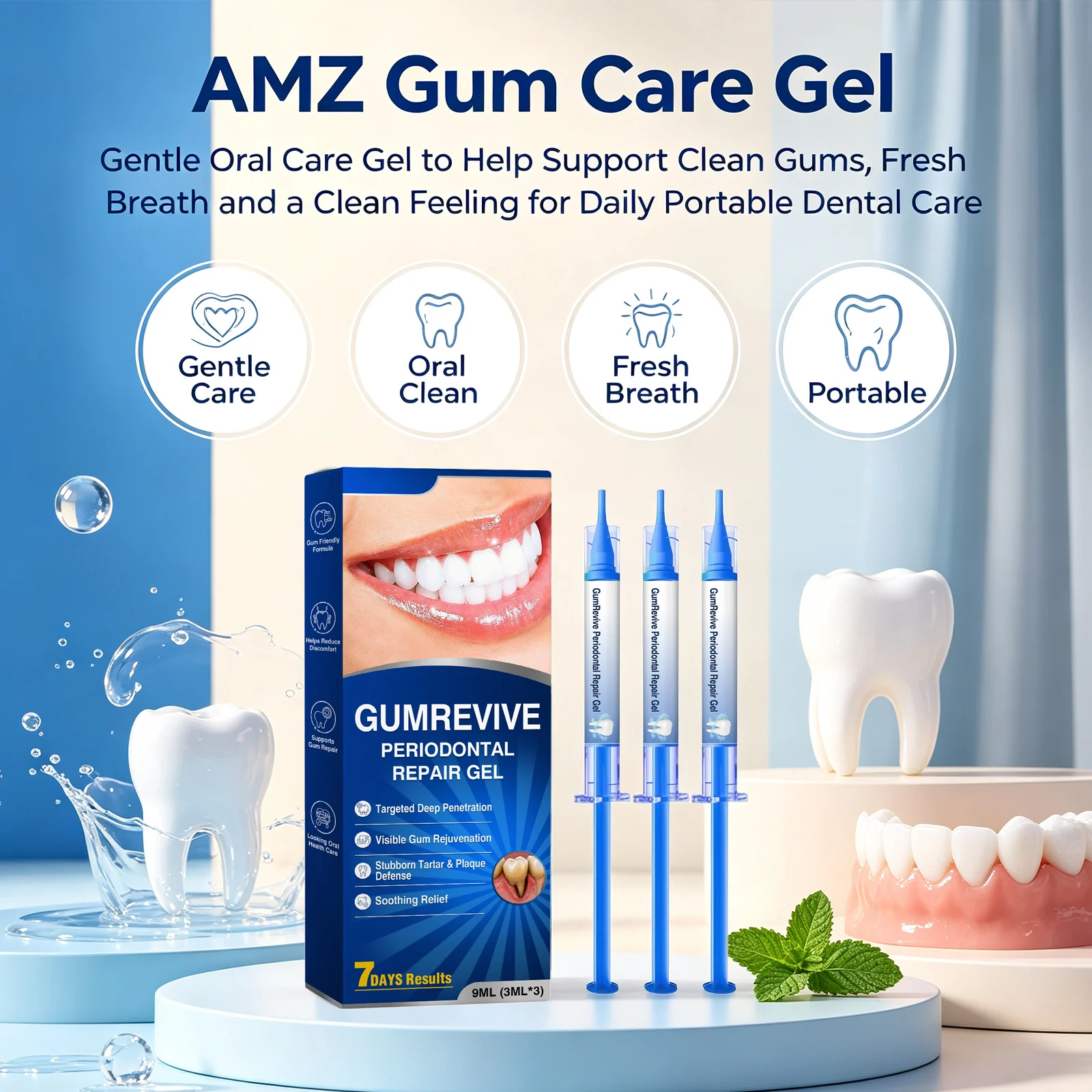 Gum Revive Periodontal Repair Gel Deep Penetrating Removing Plaque & Tartar Soothing Gum Rejuvenation Refreshing Breath Gum Care
