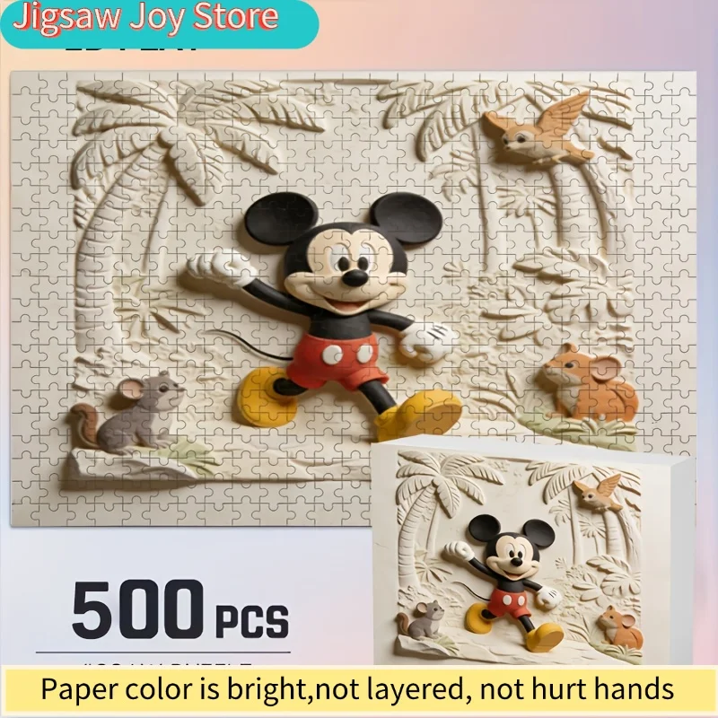 

2D плоская головоломка с Диснеем: Стич и Микки Маус, подходит для взрослых - декор для стен, сложная головоломка, ностальгическая коллекция