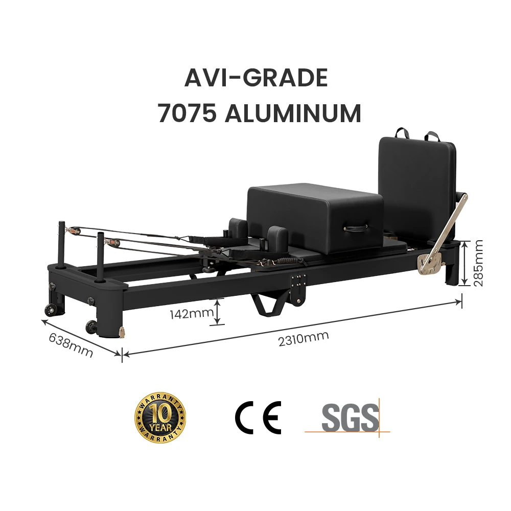 High Performance Aluminum Ilates Reformer with Durable Resistance Springs for Full-Body Workout & Posture Correction
