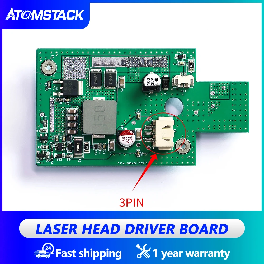 Atomstack Substituição Driver Board para Laser Engraving Máquinas de Corte Módulo Laser 3pin 2pin X20pro A20pro S20pro M100