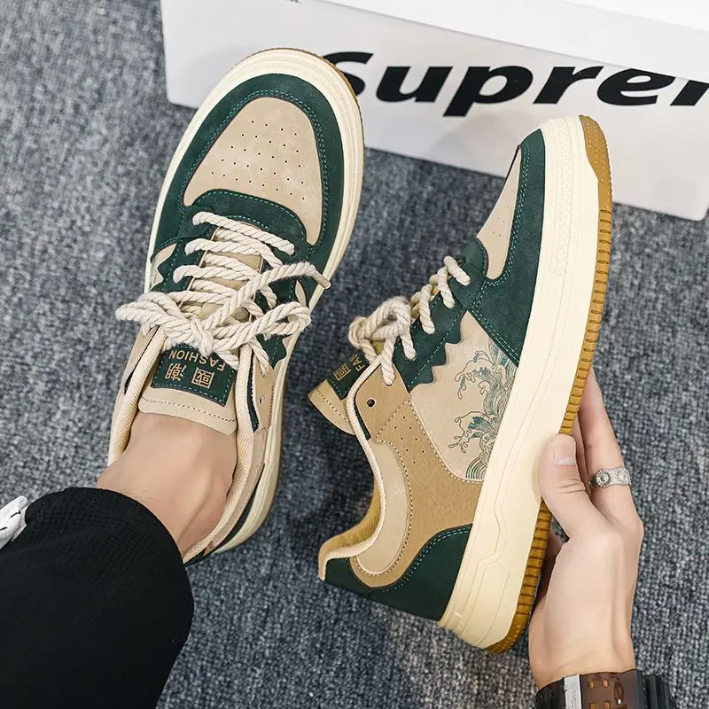 Breathable Men's Sport Shoes 2023 Top Quality Casual PU leather Shoes Men Sneaker 2023 Spring Boys Student Tenis Sneakers