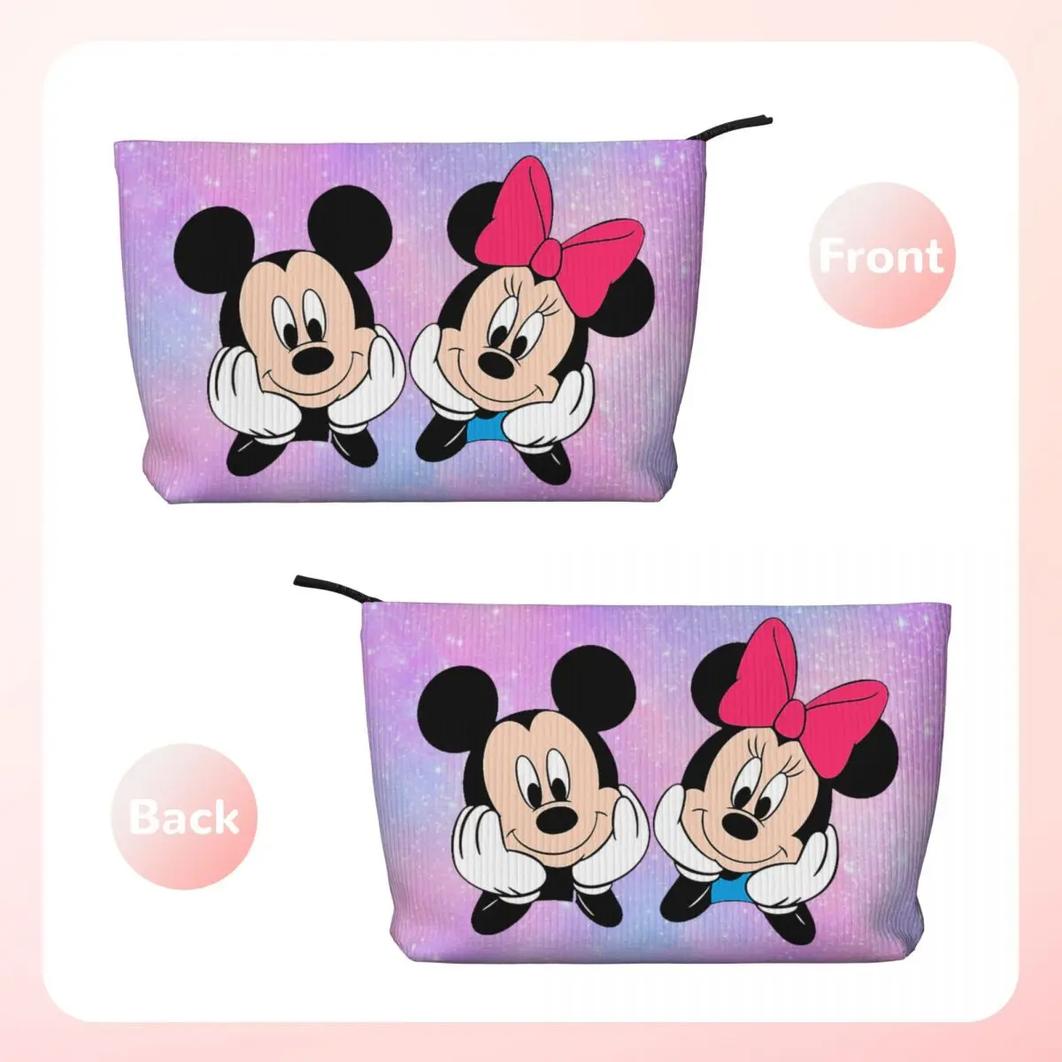 Custom Mickey Mouse Cosmetic Bag Women Kawaii Large Capacity Makeup Case Beauty Storage Toiletry Bags