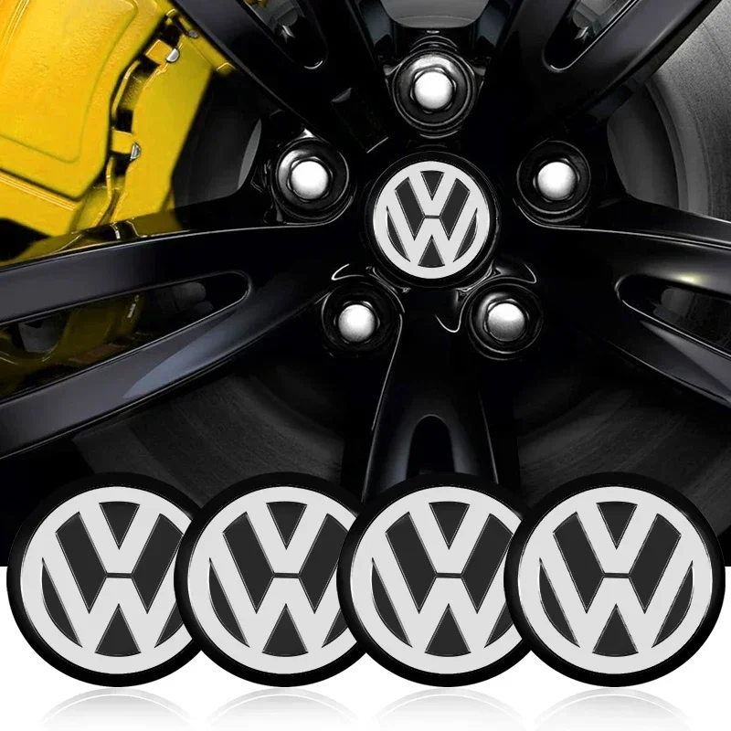 56mm Car Wheel Center Cap Hub Covers Badge Sticker Accessories For Volkswagen Touran Golf-4 5 6 7 Passat Polo MK4 Bora Altea