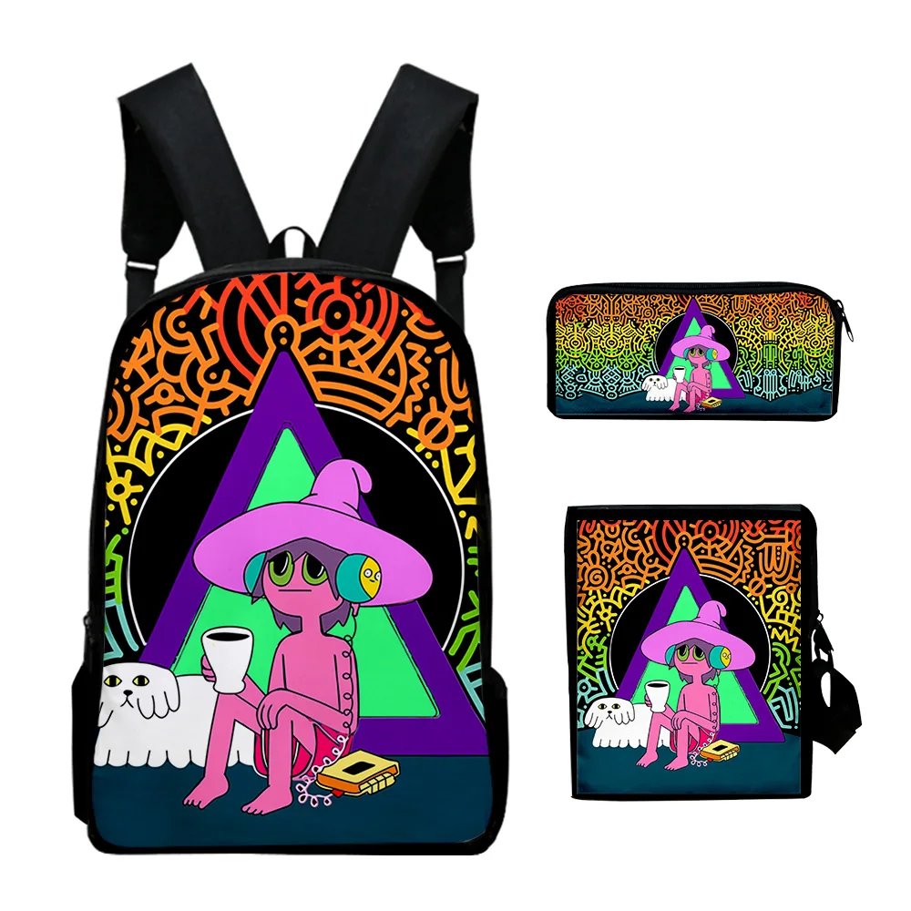 Classic The Midnight Gospel 3D Print 3pcs/Set pupil School Bags Laptop Daypack Backpack Inclined shoulder bag Pencil Case