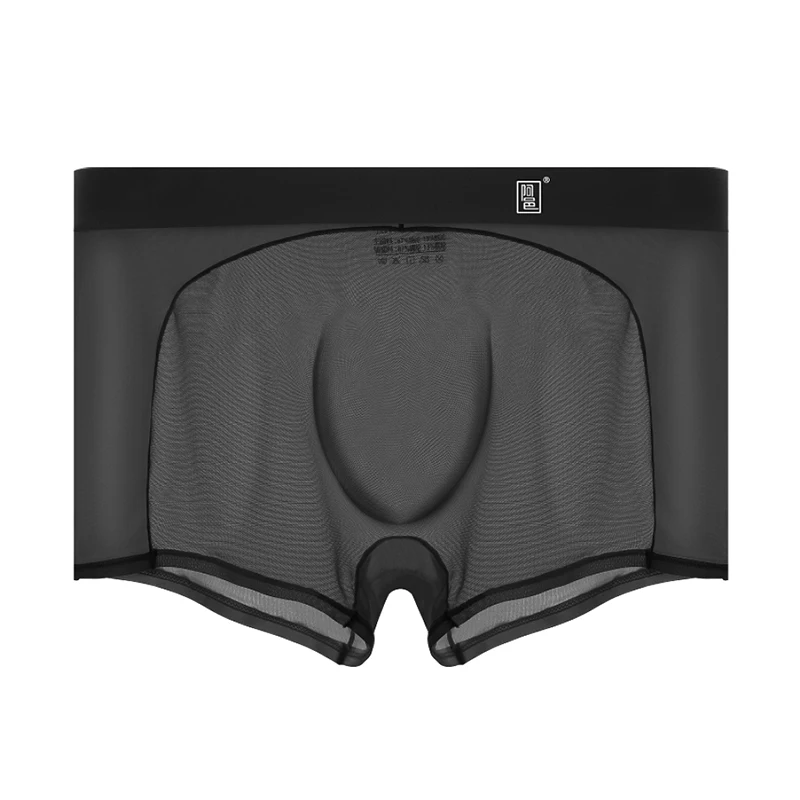 

Men's underwear with flat angle pants, mesh splicing, ultra-thin ice silk for comfort, breathability, and seamless