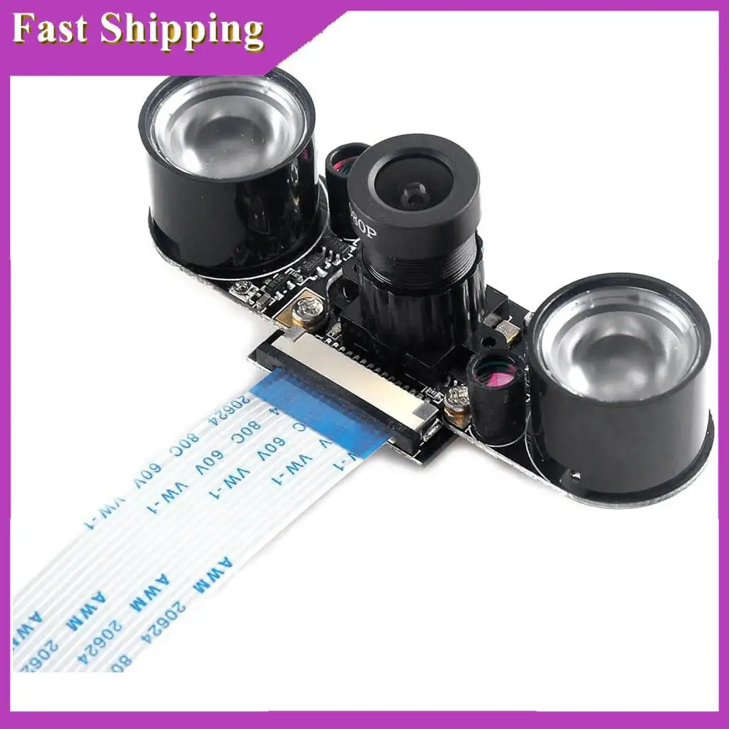 ABRI-5MP Camera Module For Raspberry Pi 4B/3B+/3B/2B Infrared Night Vision 1080P Camera With Holder Case