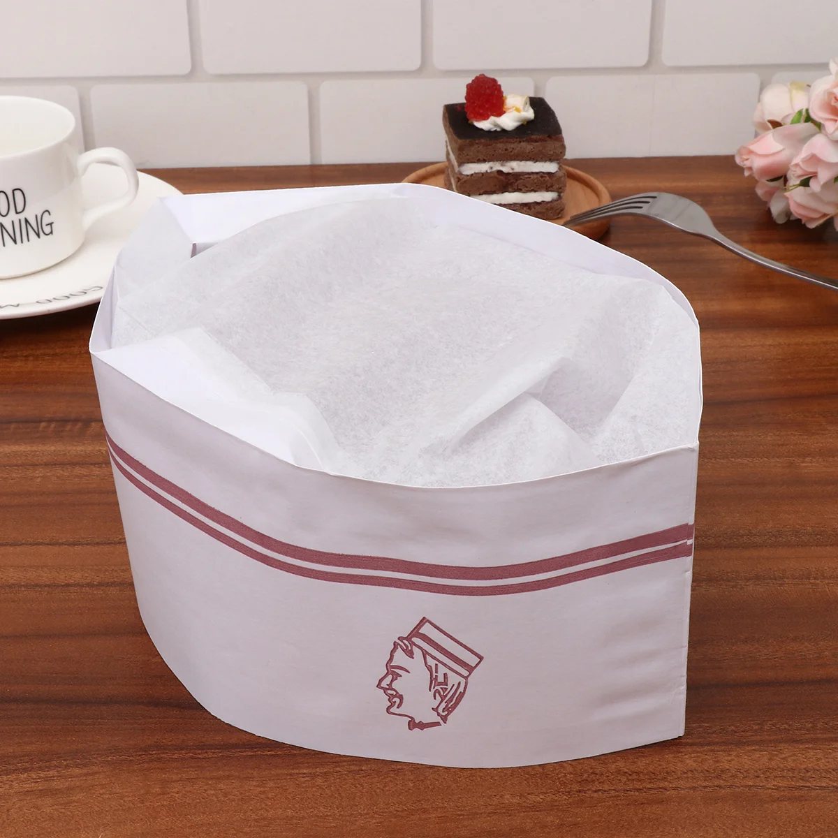 50 Uds. Gorros de Chef desechables, gorros de papel, talla única, aptos para la mayoría de los sabores, ideales para Chef, cocinas, panaderos, escuelas de Catering