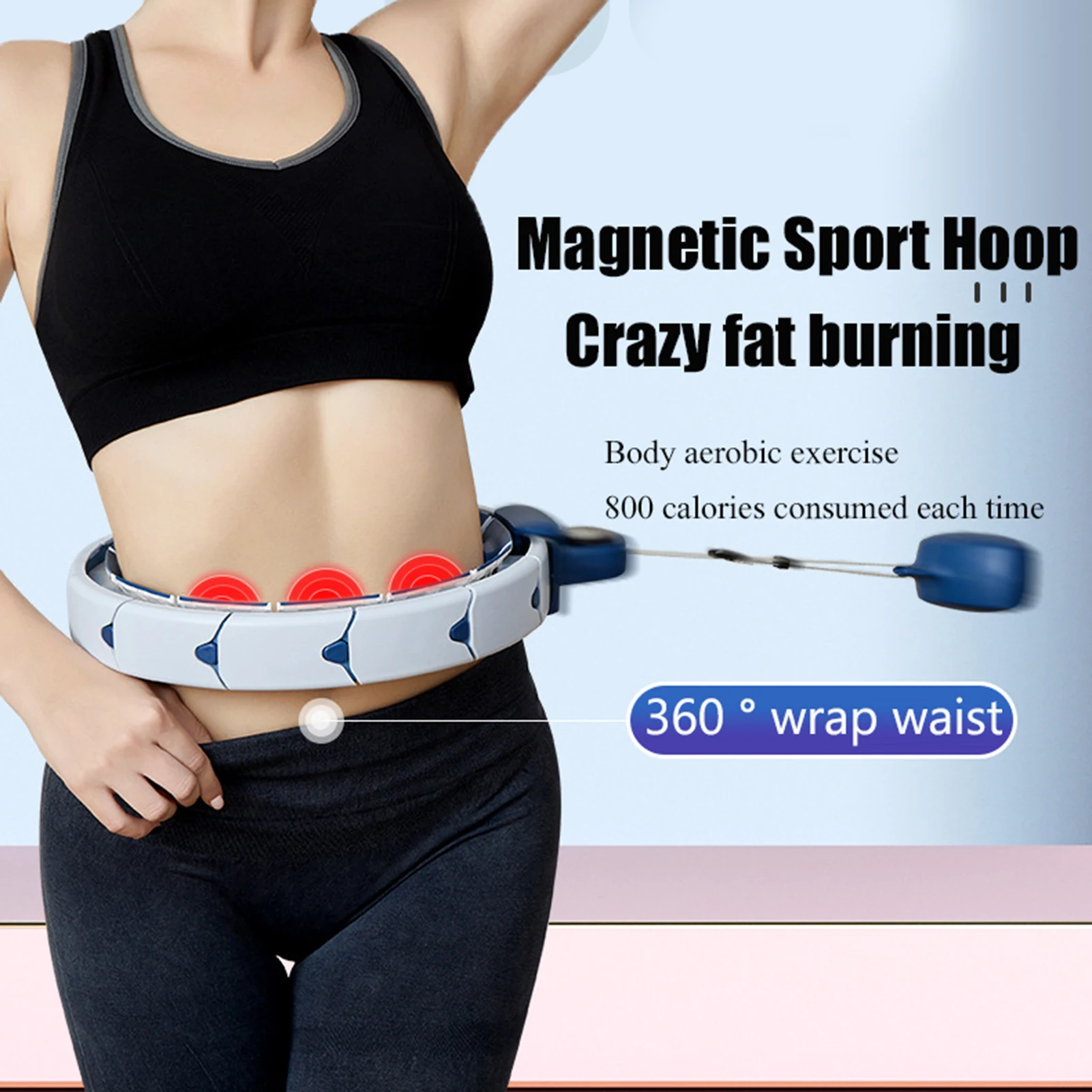 Smart Fitness Ring For Adults Exercising 2 In 1 Abdomen Fitness Lose Weight Auto-Spin Ball Thin Waist Intelligent Hula Ring