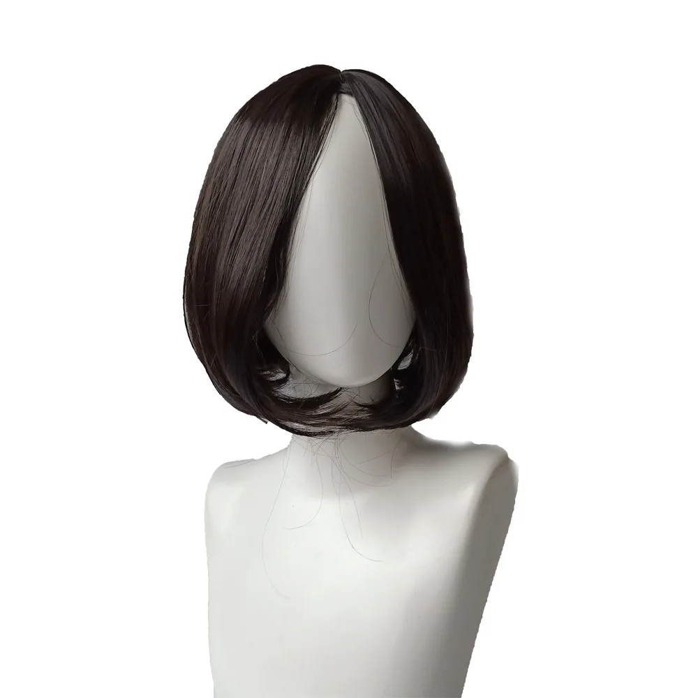 Realistic Wig With Natural Hair Seam Design, Black Brown Style, Short Hair That Reaches The Ears, Suitable For Students