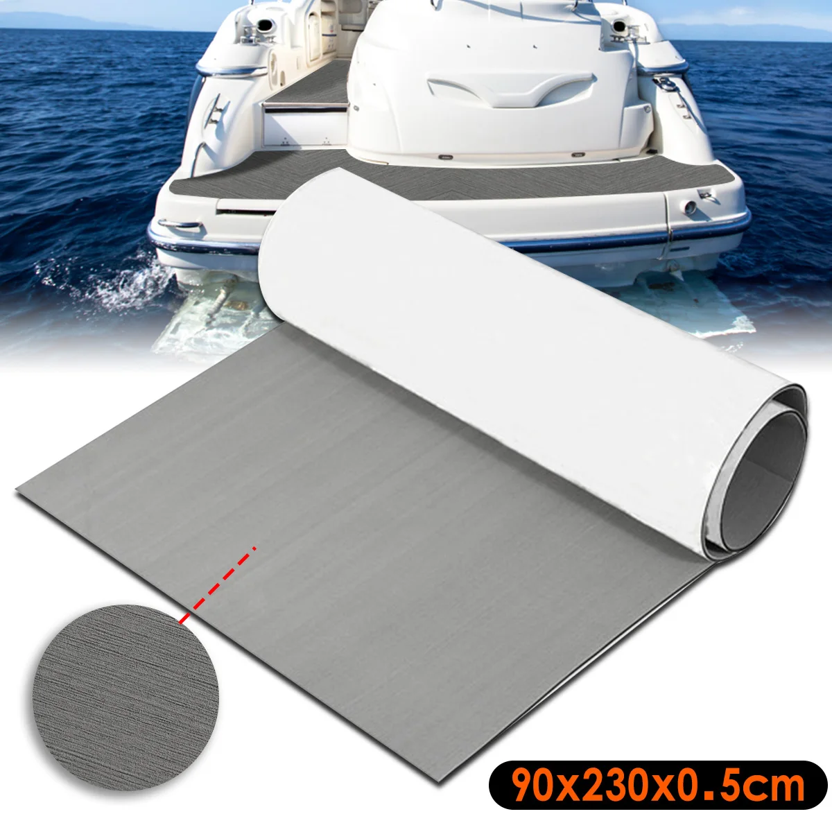 

EVA Foam Decking Sheet Non-Skid Self Adhesive Marine Boat Deck Mat Yacht Flooring Pad 2300x900x5mm