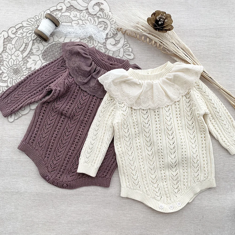 

Darcoo Baby Girl Autumn Winter Knitted Bodysuits Cotton Jumpsuits Baby Clothes Outfit 0-2Y