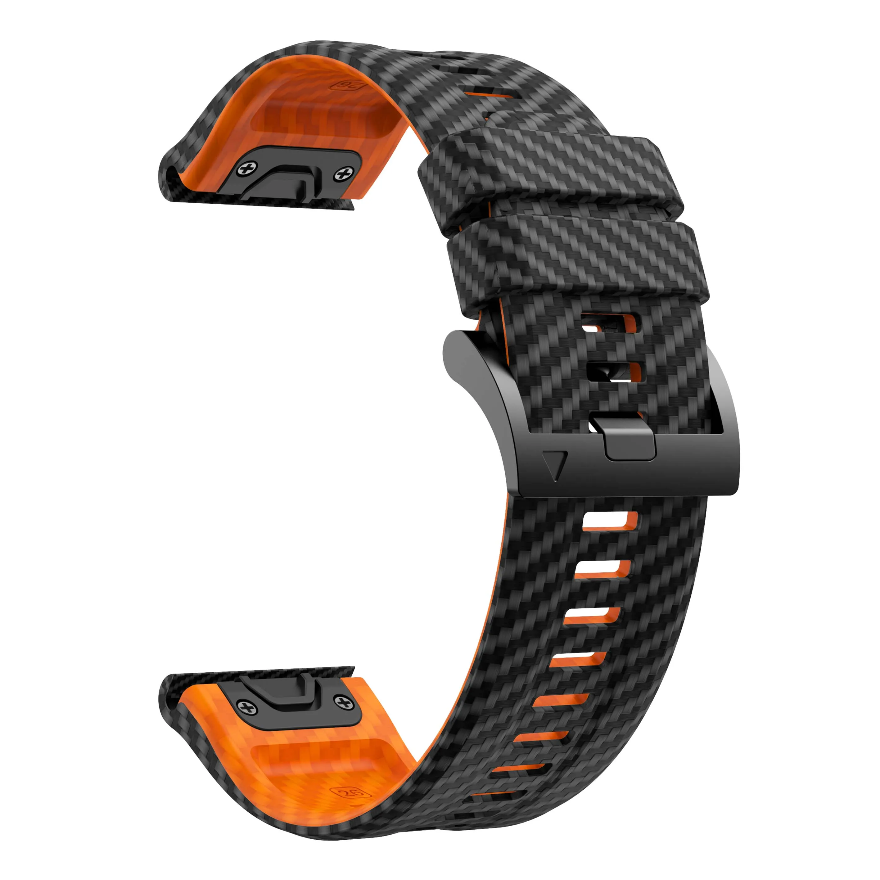 QuickFit 22mm 26mm Carbon Fiber Texture Silicone Strap For Garmin Fenix 8 Epix Pro Gen 2 47mm 51mm/Fenix 7X 6X 5X Plus Watchband image 2