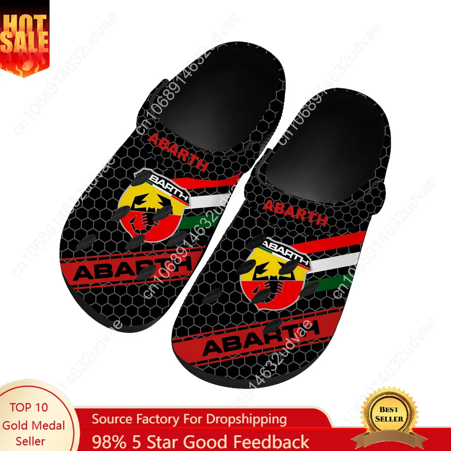 

A-ABARTH Water Shoes Men Women Teenager Breathable Home Garden Clogs Custom Sandals Beach Breathable Hole Slippers