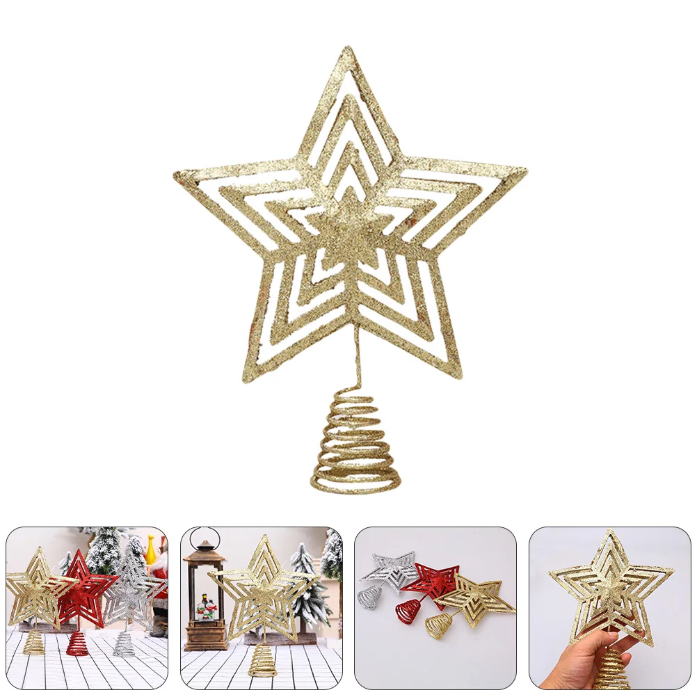 

1Pcs Christmas Star Topper Hollow Five-Pointed Color Xmas Decor Tree Ornament Party Supply Xmas Tree Toppers