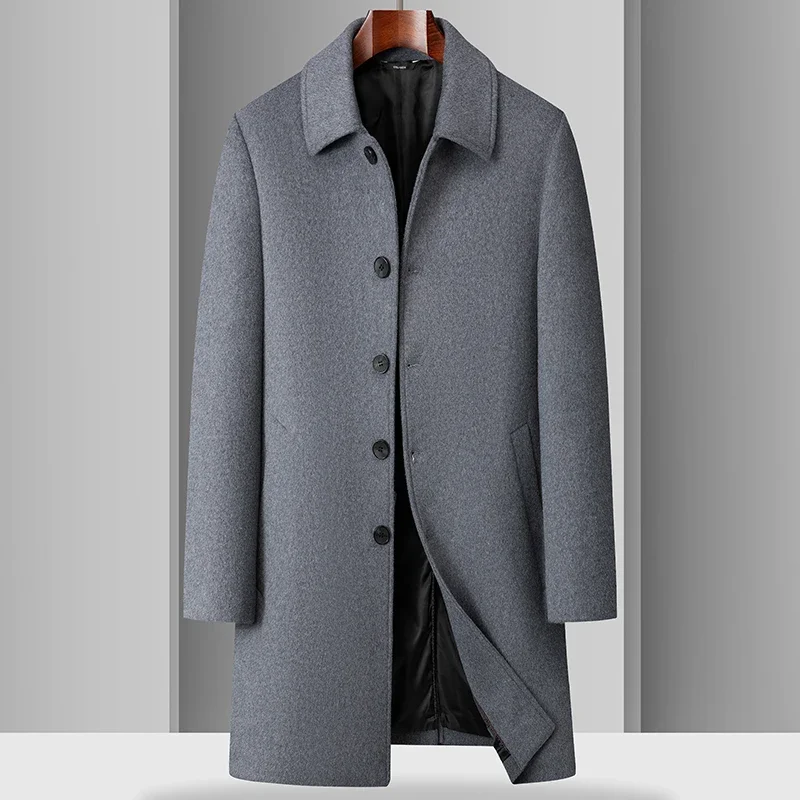 

Men's Clothing Wool Coat Autumn Winter Fashion Long Wool Jacket Business Casual Style Trench Coat Comfortable and Warm