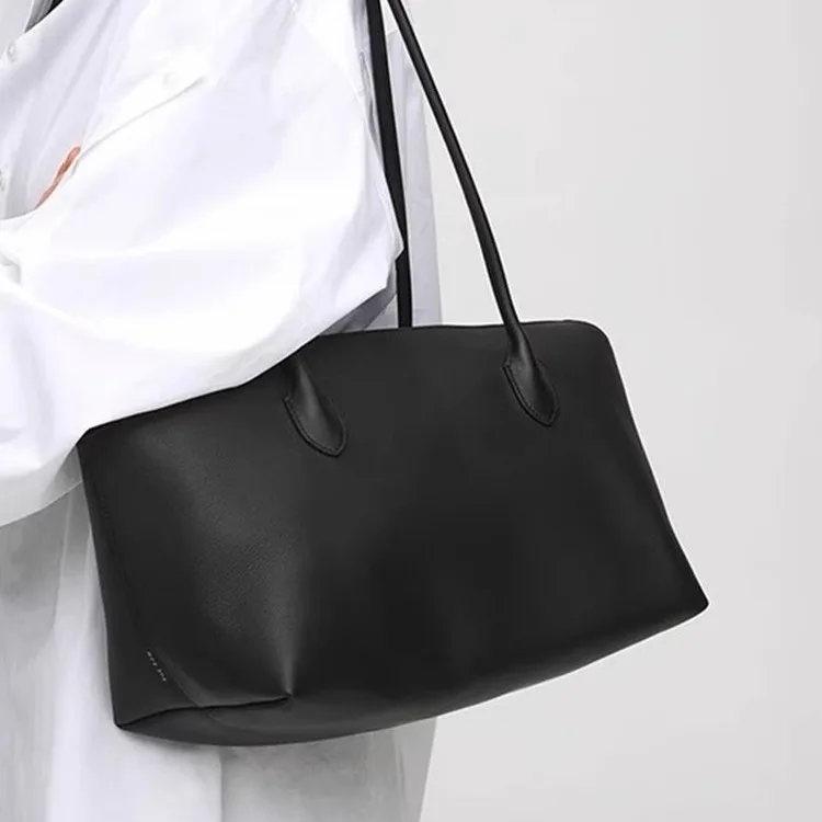 

2024 Extremely Simple Shoulder Bag Terrasse Genuine Leather Handbag Cowhide Large Capacity Underarm Bag