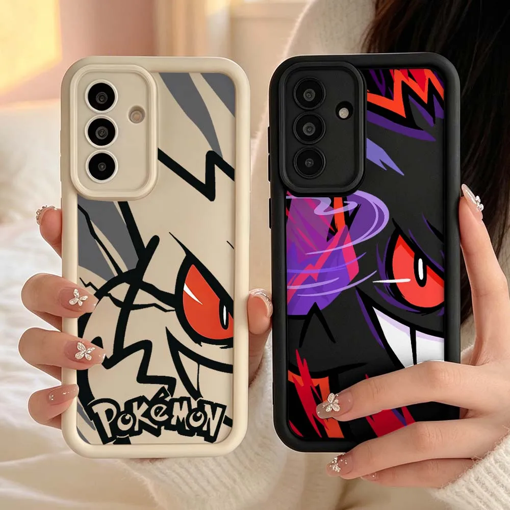 Cartoon Gengar Red Eye For Samsung Galaxy A06 A07 A15 A16 A17 A25 A26 A35 A36 A55 A56 A57 Eye Ladder Phone Case Cover