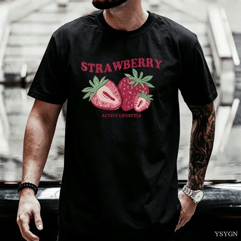 Cute Print T-Shirt Women Man Short Sleeve Tee Natural Fruit Graphic Top Kawaii Casual Summer Tshirt Friendly Gift Women Clothes