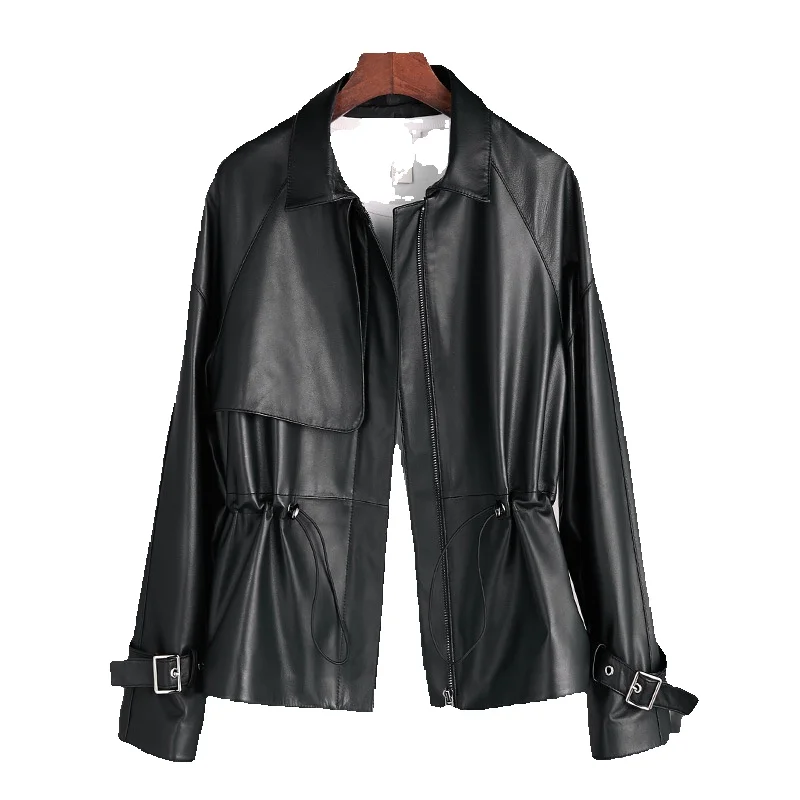 Spring New Genuine Leather Clothes Women's Short Sheepskin Leather Jackets With Waist Reduction For Slimming Single Leather Coat