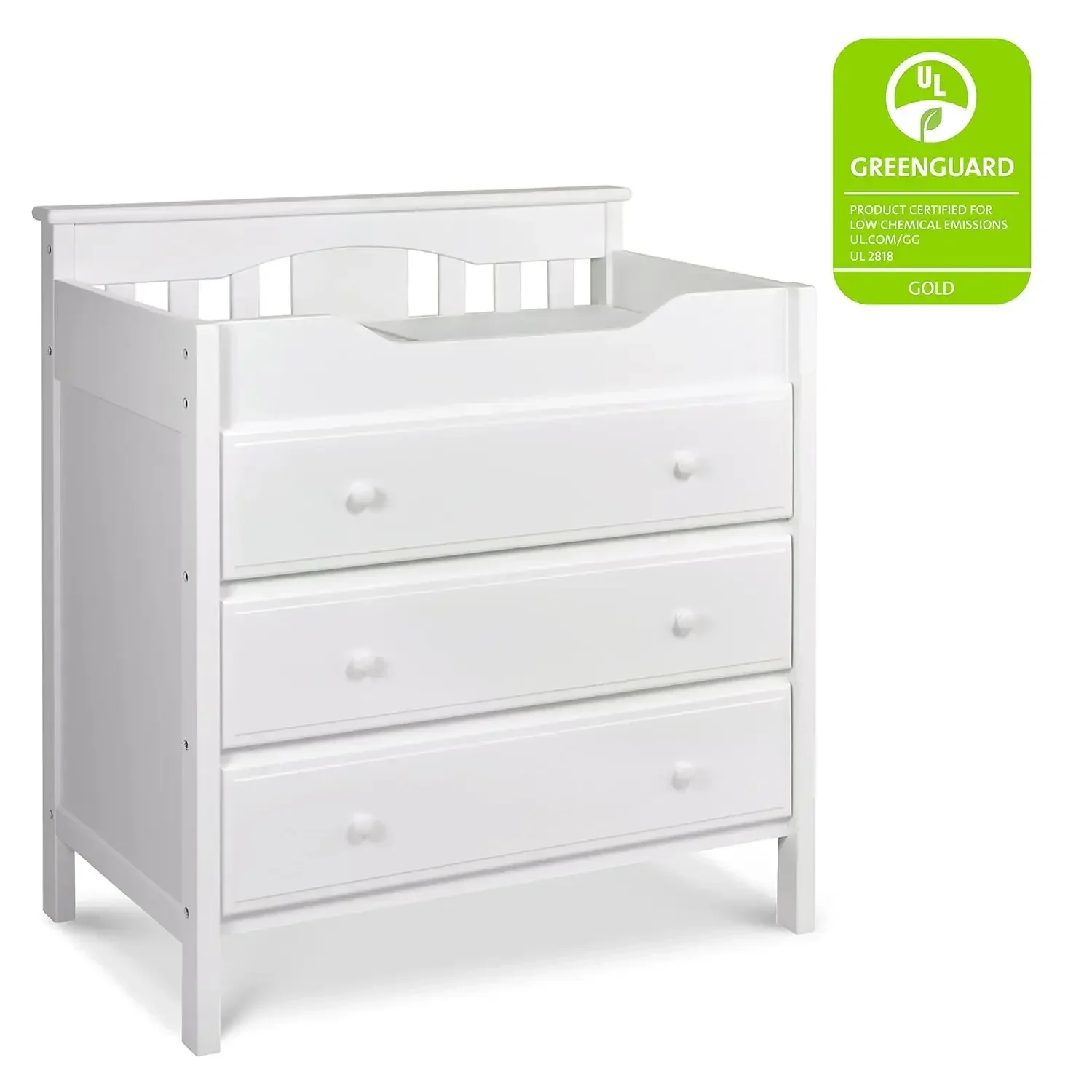 

FAST FREE.Jayden 3-Drawer Changer Dresser in White, Greenguard Gold Certified