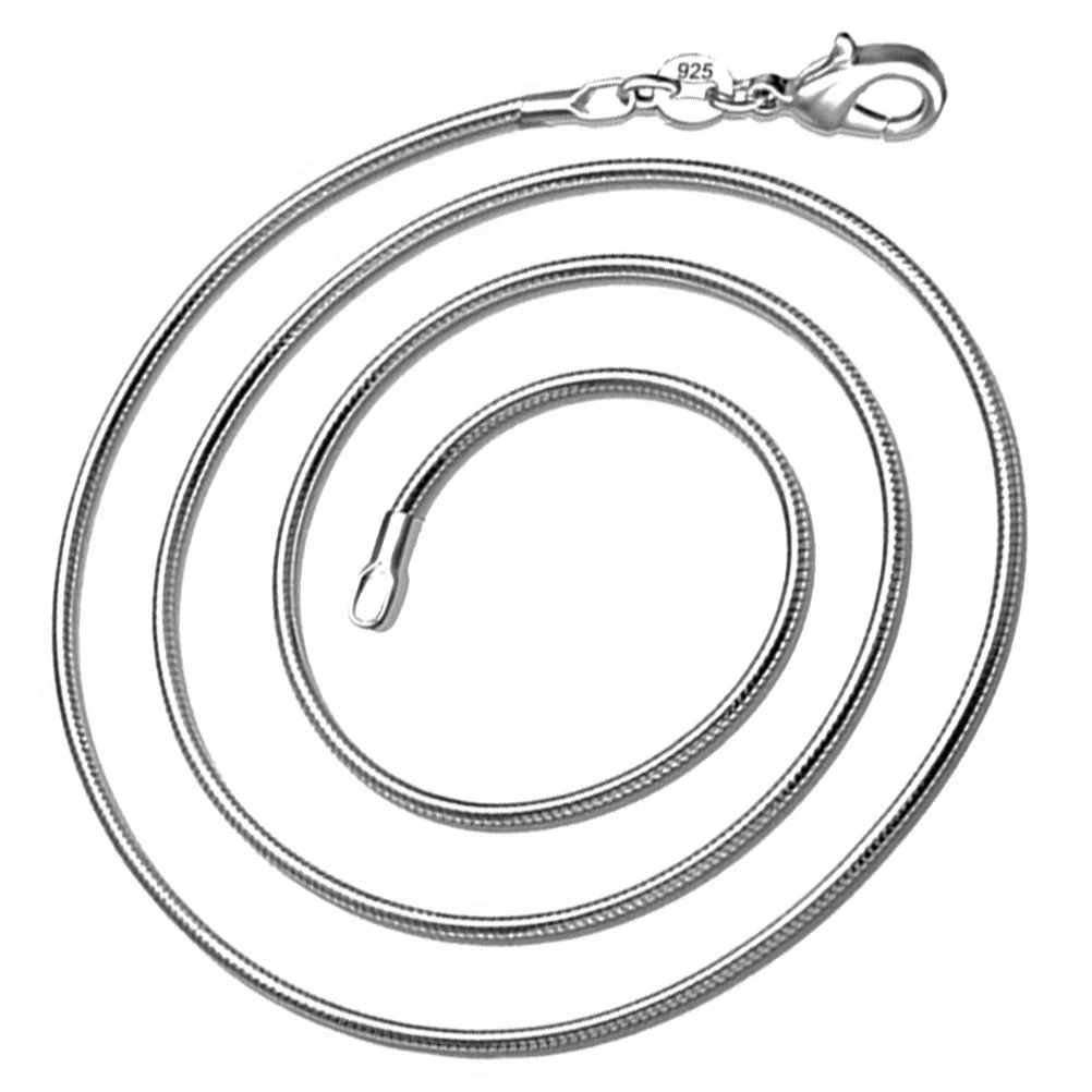 Kalung Rantai Ular 1mm Sempurna 21 inci Berlapis Perak Perhiasan Fashion Pria Wanita Desain Unik Kalung Ular