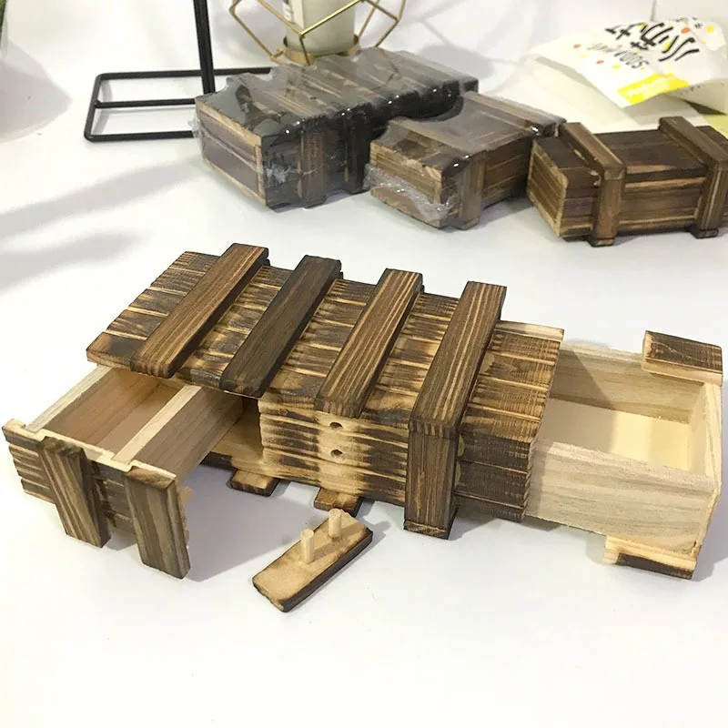 New Storage Jar Wooden Box Luban Lock Mechanism Box Decompression Prank Safe Money Storage