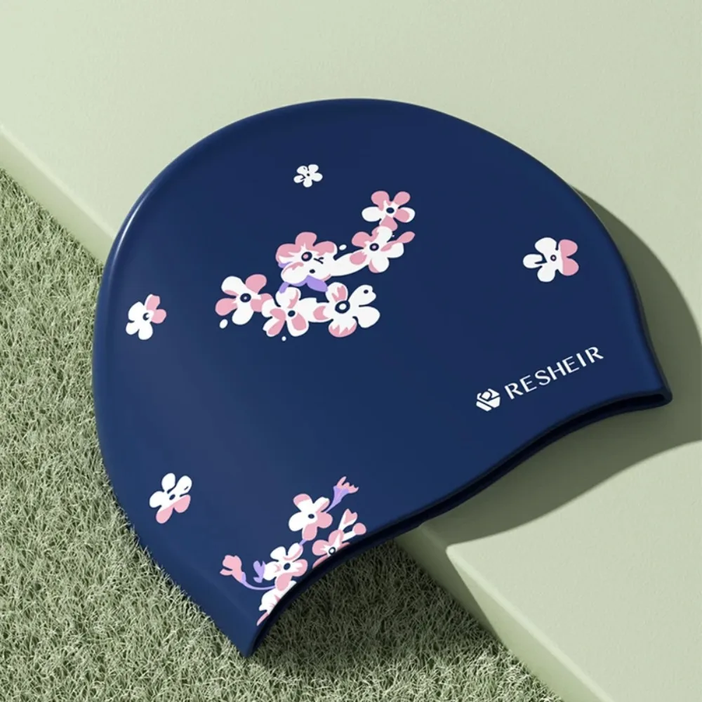 

Эластичная водонепроницаемая шапочка для плавания, удобная Силиконовая Водонепроницаемая шапочка для плавания с защитой ушей