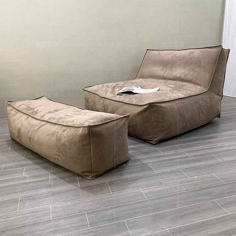 Italian minimalist matte fabric floor-to-ceiling lazy sofa small apartment living room tatami