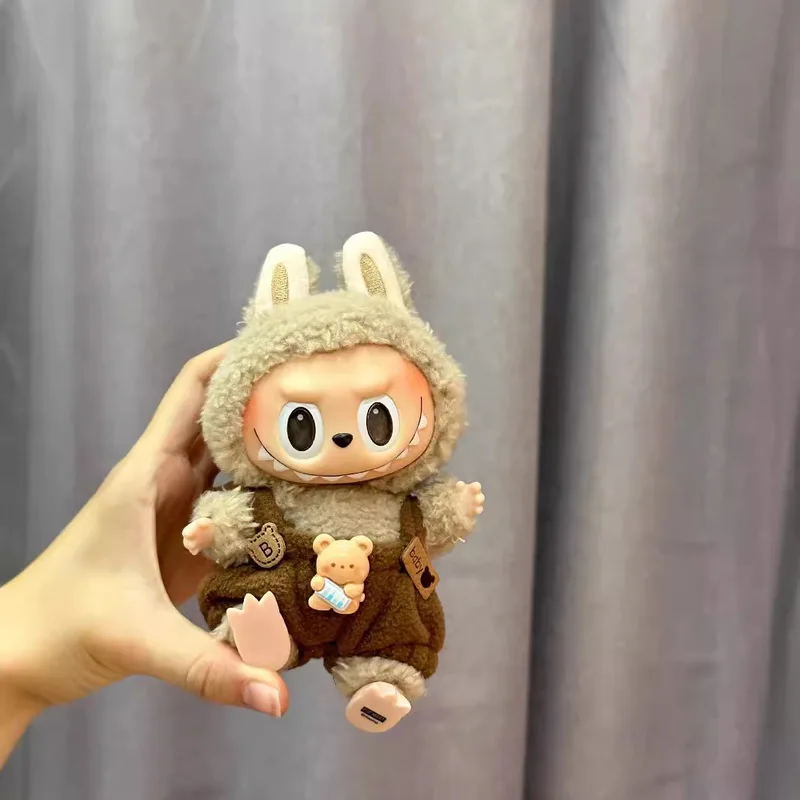 لعبة صغيرة من الفينيل Labubu مقاس 17 سم، صندوق أعمى، ملحق دمية يمكن ارتداؤه للفتيات القطيفة، تمثال قابل للجمع #5