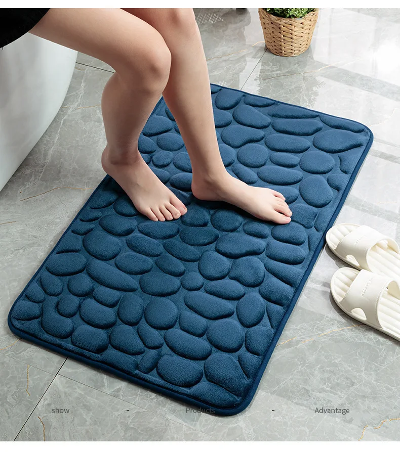 Foot Mat Bathroom Rug Accessories Floor Room Coral Fleece Non-slip Bath Shower Home Main Door Entry Absorbent Mats Toilet Carpet