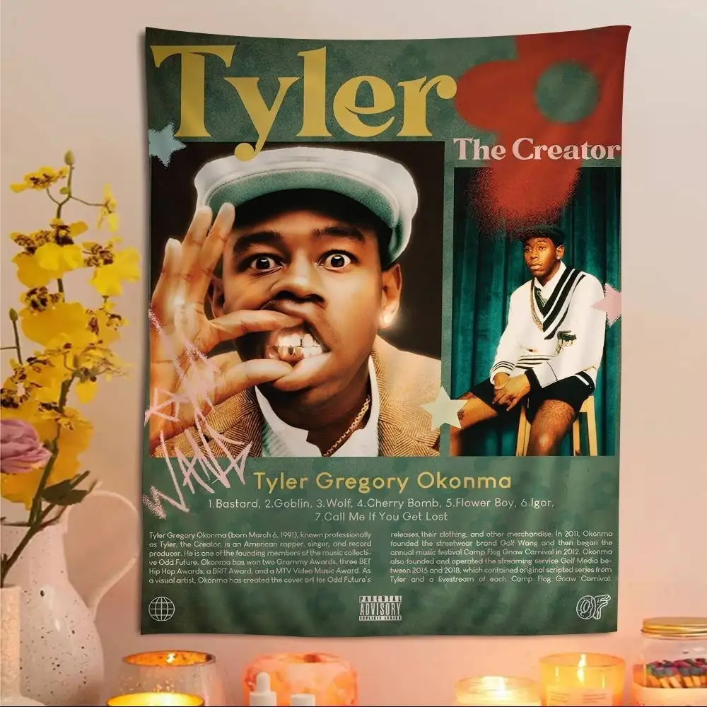 مغني الراب T-Tyler T-The C-Creator الهبي الجدار الشنق المفروشات البوهيمي جدار المفروشات ماندالا INS ديكور المنزل