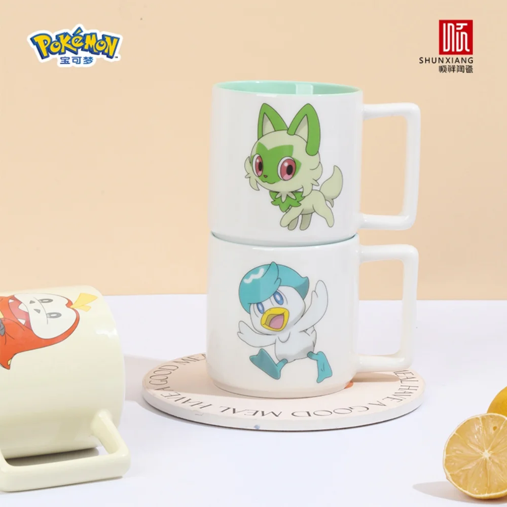 SHUNXIANG Pokémon Licensed Ceramic Mug Cartoon Children's Creative Water Cups Coffee Milk Cup Kawaii Drinkware Kitchen