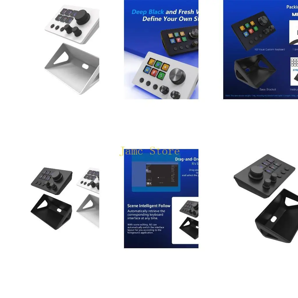 

LX0B Mini Keyboards LCD Button Controller Programming Button Screen Knob